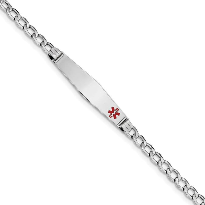 14K White Gold Cuban Link Medical ID Bracelet