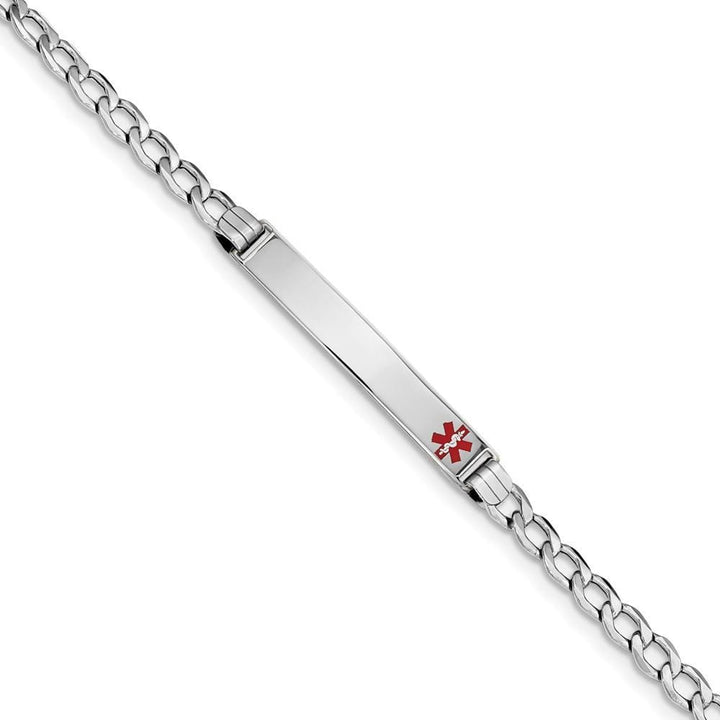 14K White Gold Cuban Link Medical ID Bracelet