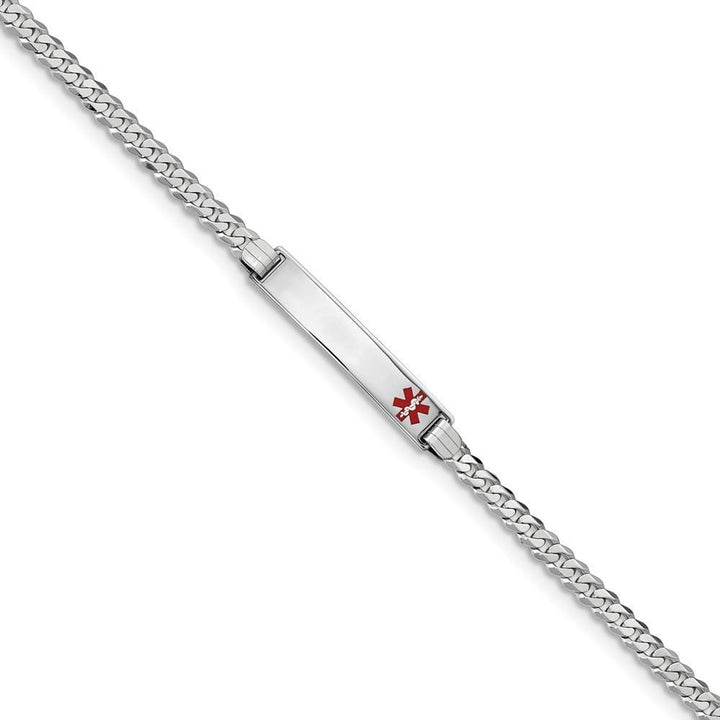 14K White Gold Curb Link Medical ID Bracelet