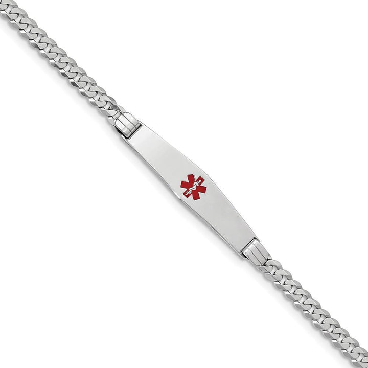 14K White Gold Curb Link Medical ID Bracelet
