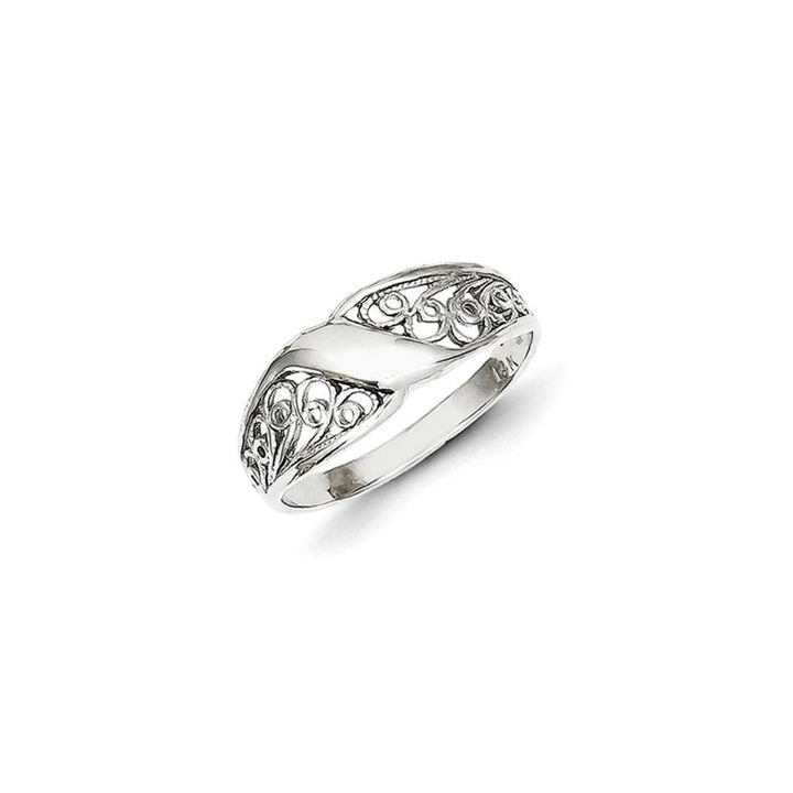 14k White Gold Filigree Ring