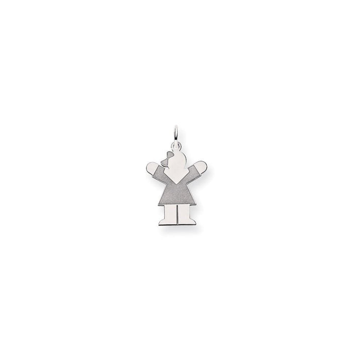 14k White Gold Girl With Bow Love Charm