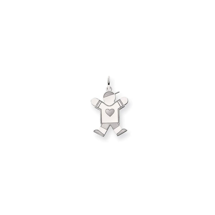 14k White Gold Heart Boy With Hat Joy Charm