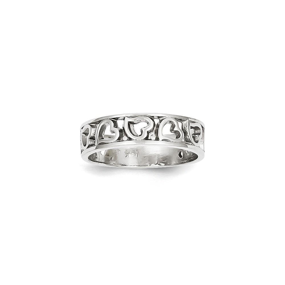 14k White Gold Heart Ring