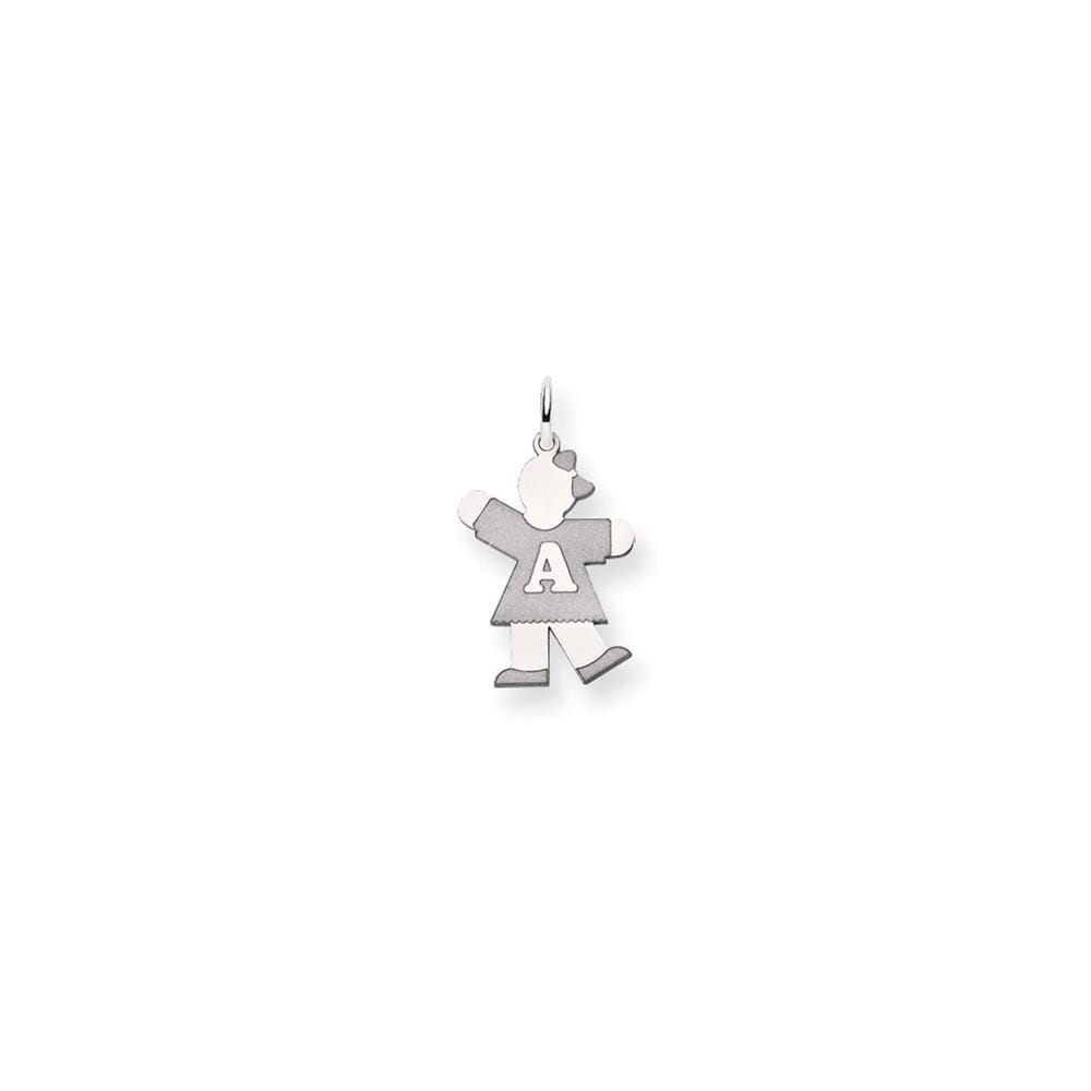 14k White Gold Kiss Alphabet Girl Charm