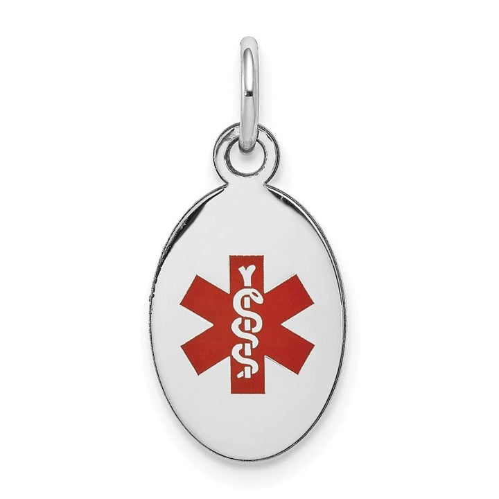 14k White Gold Medical Alert ID Charm Pendants