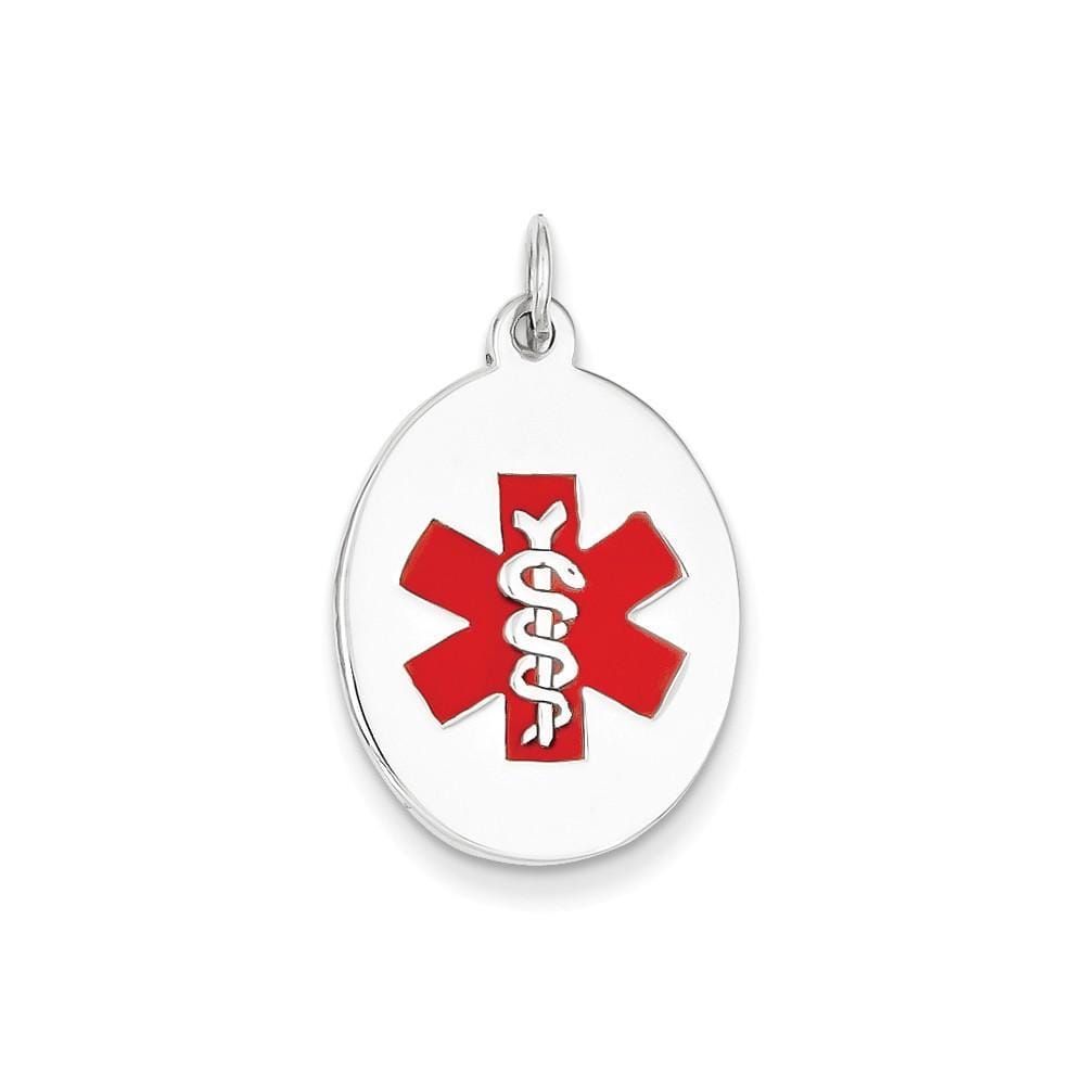 14k White Gold Medical Alert ID Charm Pendants