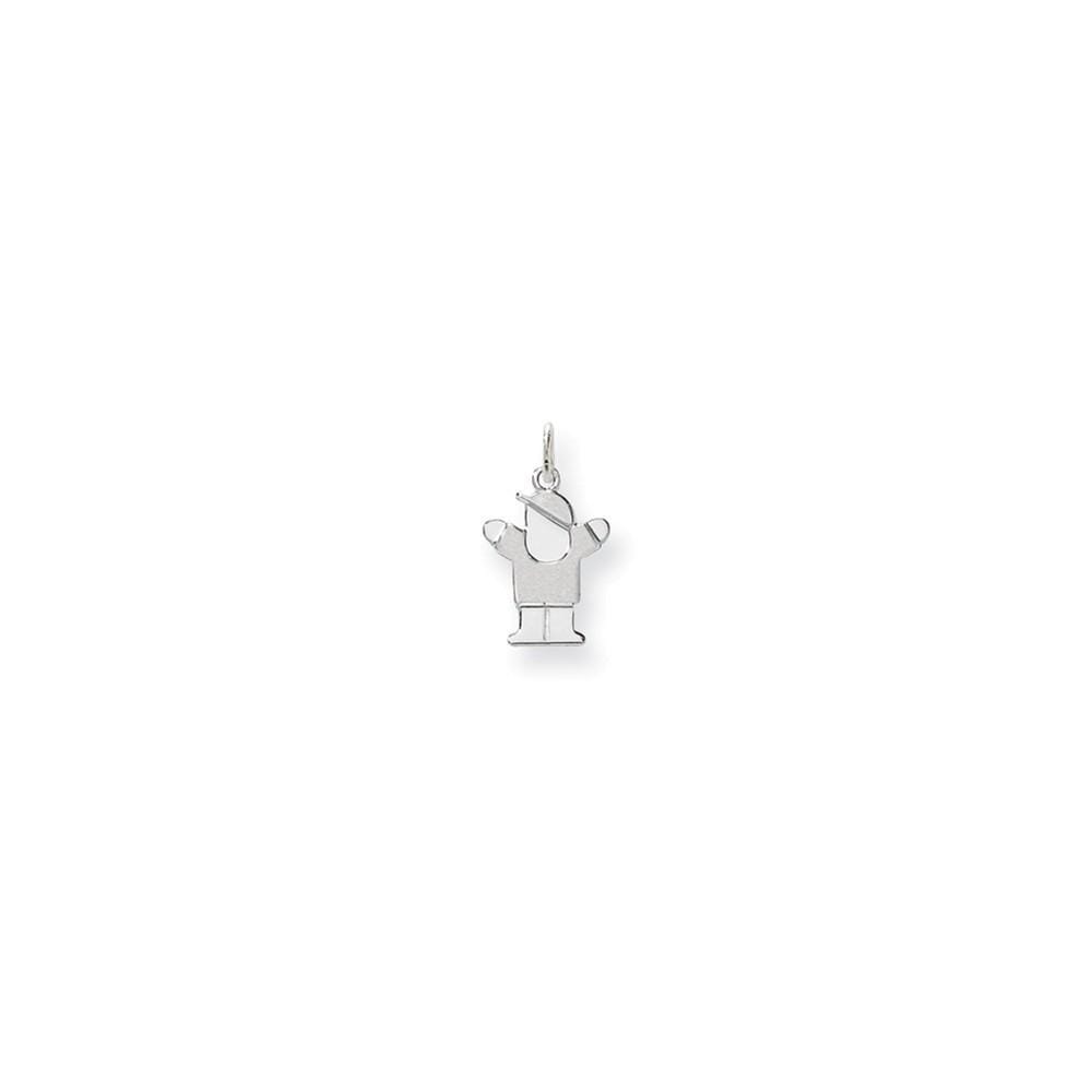 14k White Gold Mini Boy With Hat Love Charm