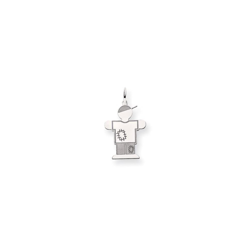 14k White Gold Patchwork Boy Hugs Charm