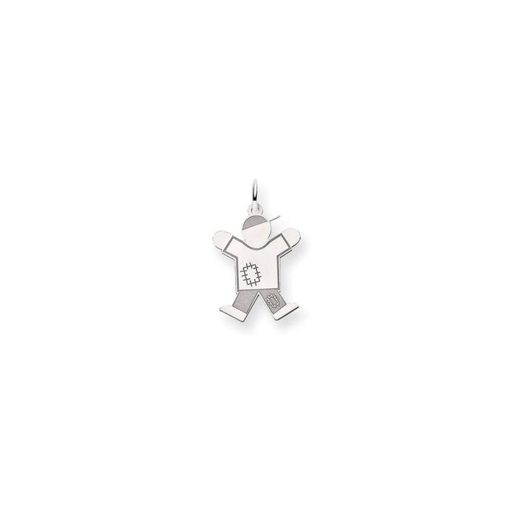 14k White Gold Patchwork Boy Joy Charm