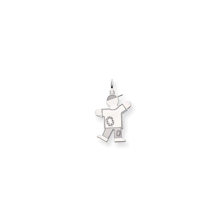 14k White Gold Patchwork Boy Kiss Charm