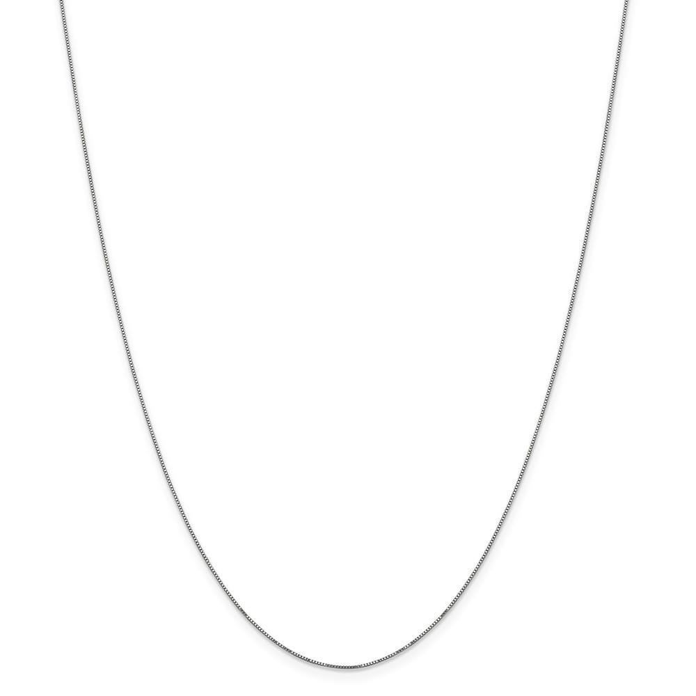 14k White Gold Polished 0.50m Carded Box Chain