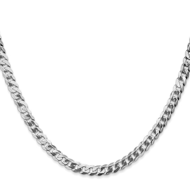 14k White Gold Polished 4.50mm Flat Curb Chain