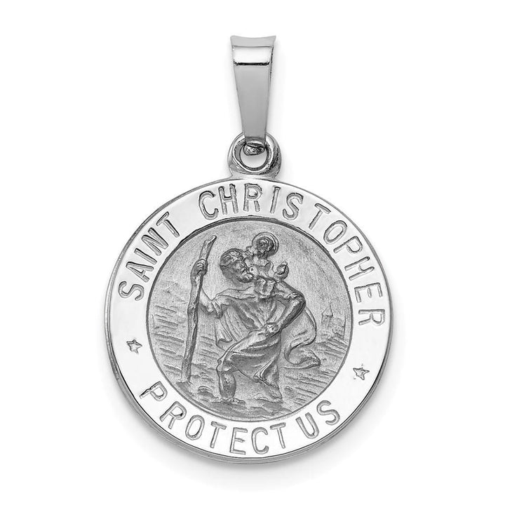 14k White Gold Saint Christopher Medal Pendant