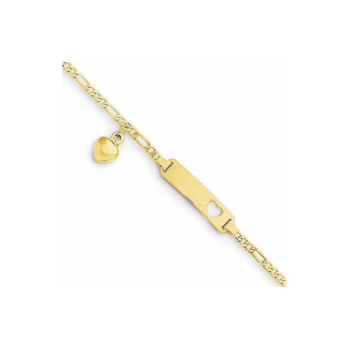 14k with Dangling Heart Baby Child I.D Bracelet