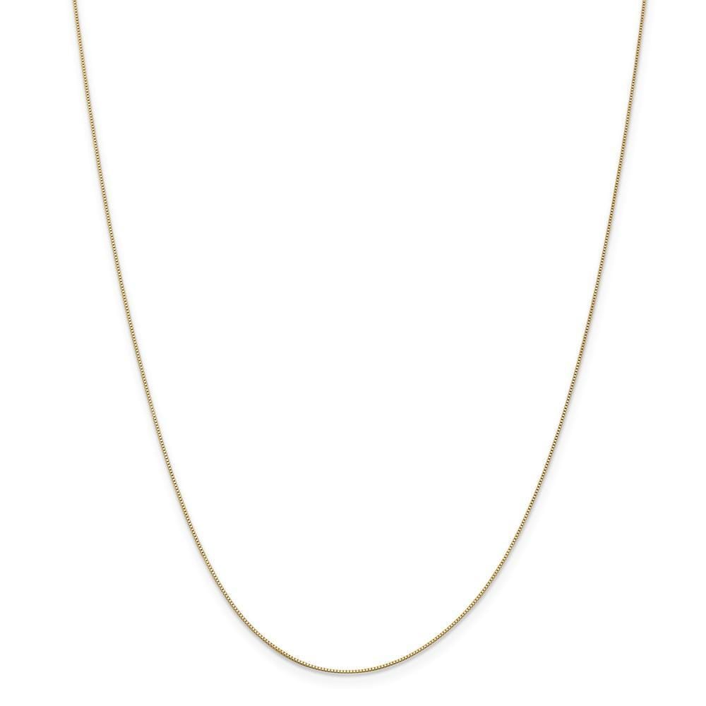 14k Yellow Gold 0.50mm Polish Solid Box Chain