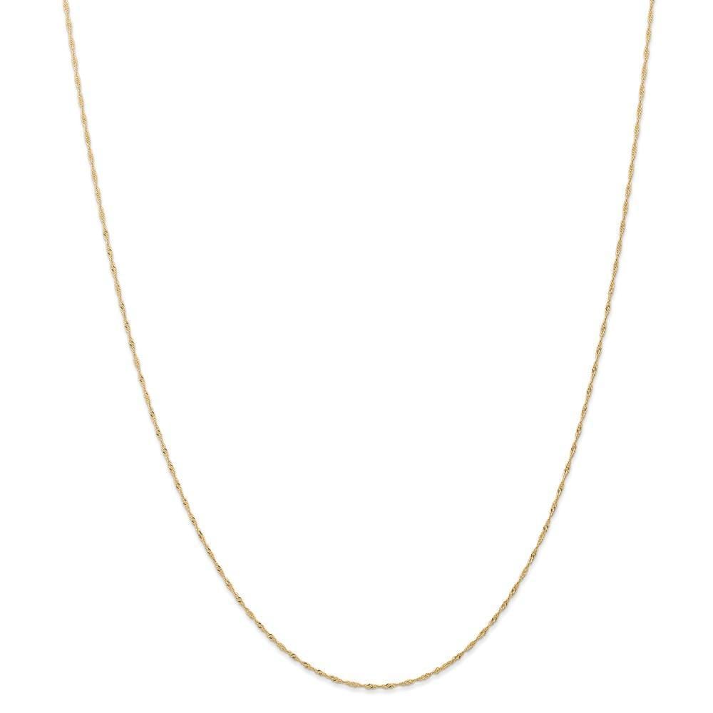 14k Yellow Gold 1.00-mm wide Singapore Carded Chain