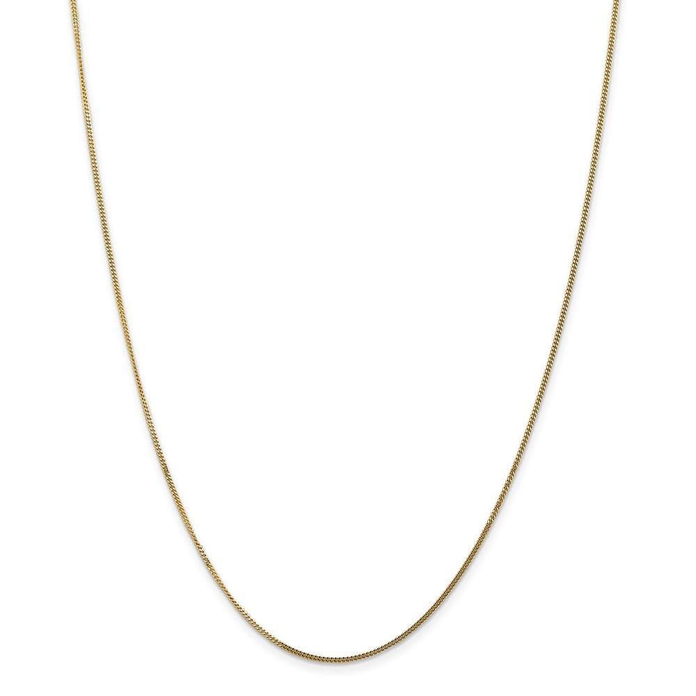 14k Yellow Gold 1.3 mm Curb Pendant Chain