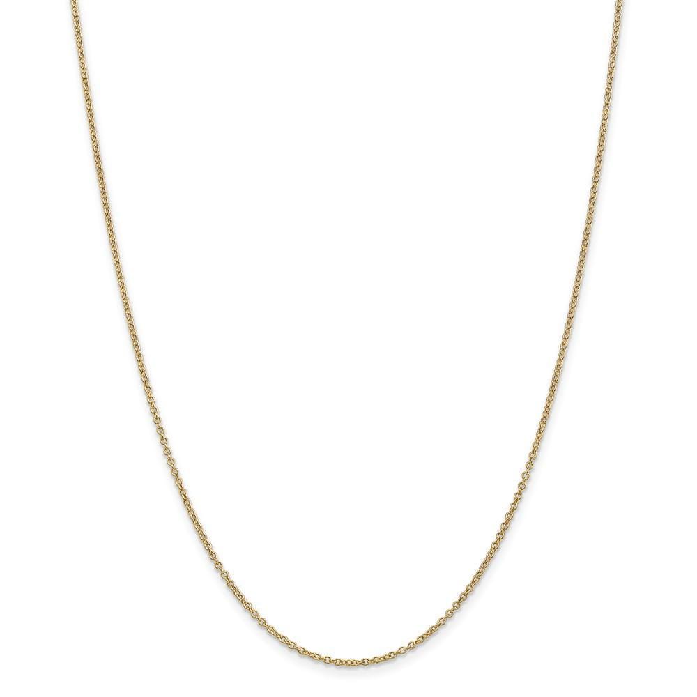 14k Yellow Gold 1.30mm Round Link Cable Chain