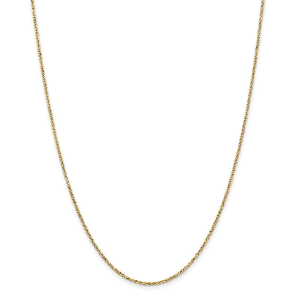 14k Yellow Gold 1.60mm Round Link Cable Chain