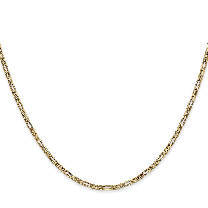 14k Yellow Gold 1.80-mm Flat Solid Figaro Chain