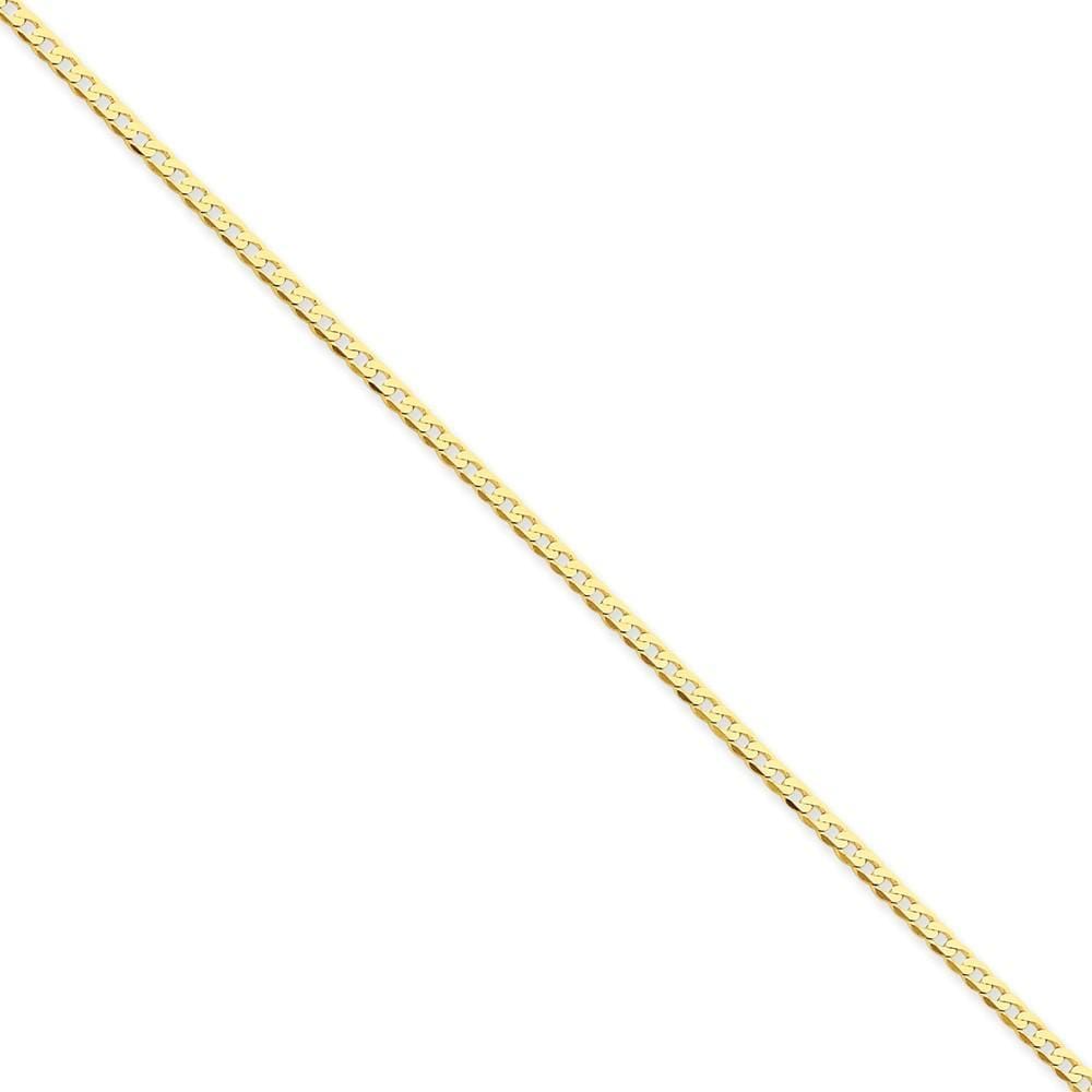 14k Yellow Gold 2.20mm Flat Beveled Curb Chain