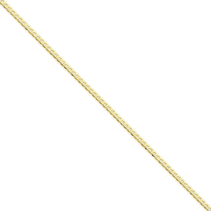 14k Yellow Gold 2.20mm Flat Beveled Curb Chain
