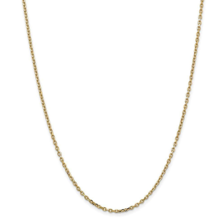 14k Yellow Gold 2.20mm Round Link Cable Chain