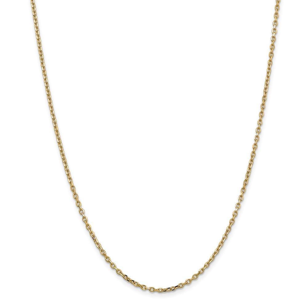 14k Yellow Gold 2.20mm Round Link Cable Chain