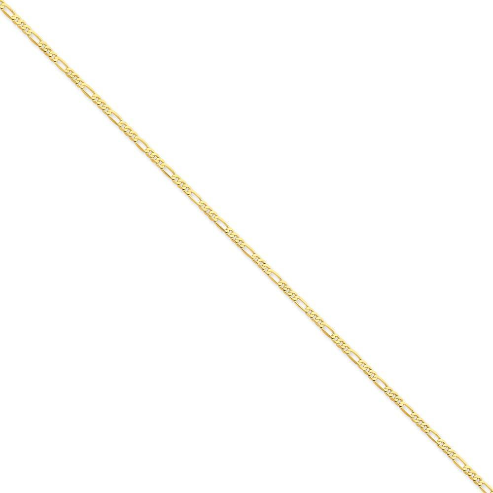 14k Yellow Gold 2.25-mm Flat Solid Figaro Chain