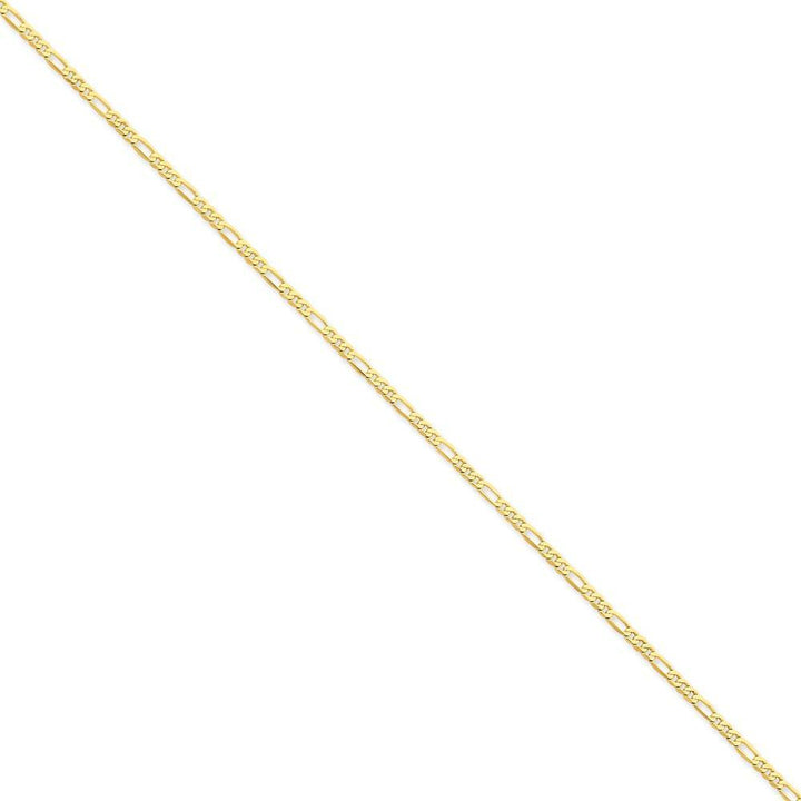 14k Yellow Gold 2.25-mm Flat Solid Figaro Chain