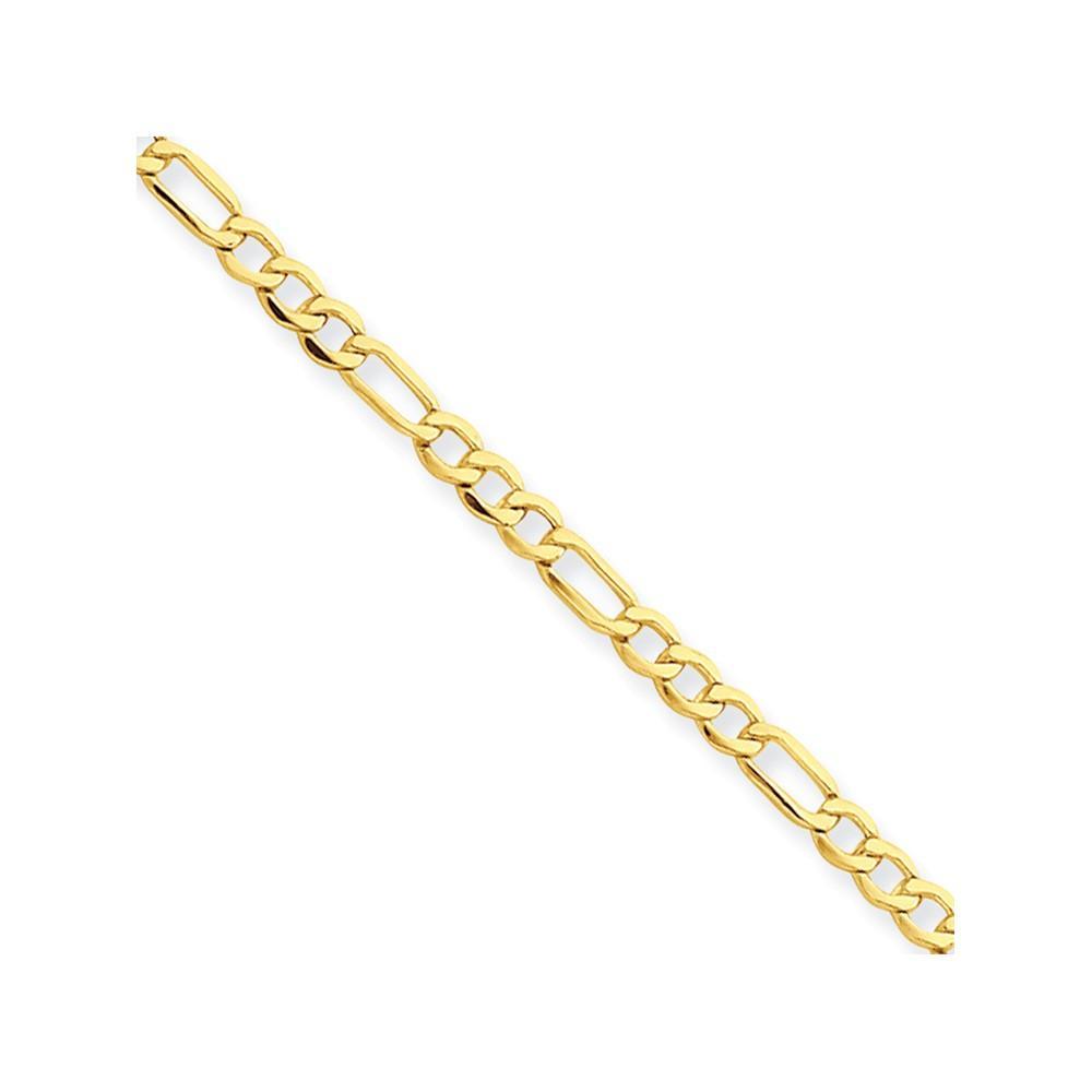 14k Yellow Gold 2.50-mm Semi Solid Figaro Chain