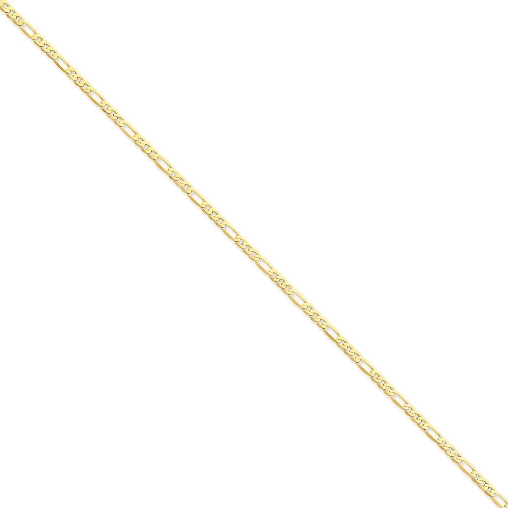 14k Yellow Gold 2.75-mm Flat Solid Figaro Chain
