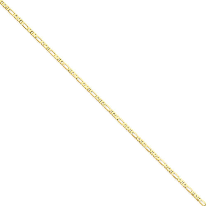 14k Yellow Gold 2.75-mm Flat Solid Figaro Chain