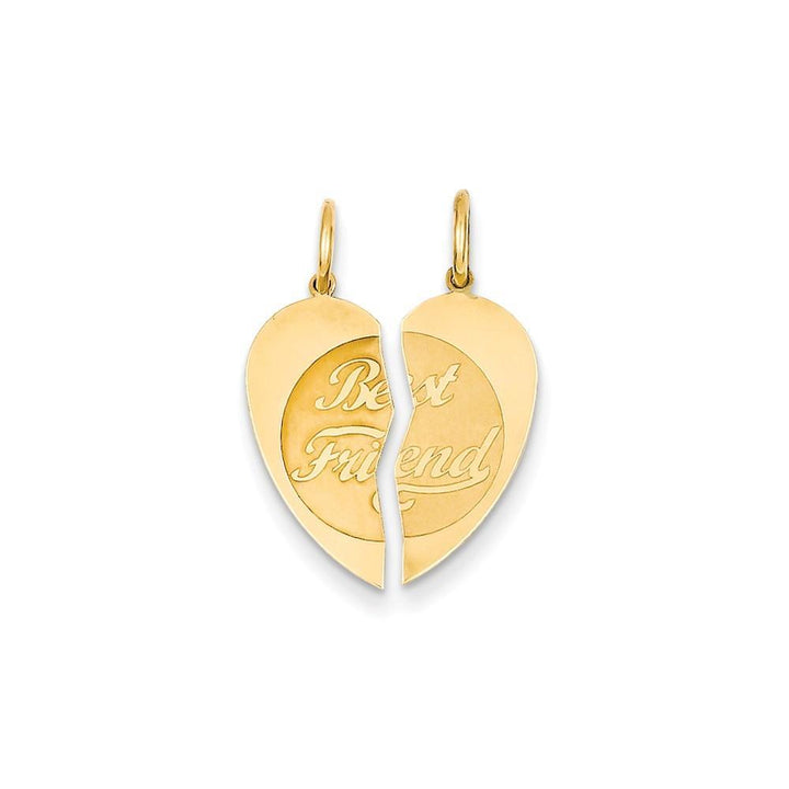 14k Yellow Gold 2pc Best Friend Charm Pendant