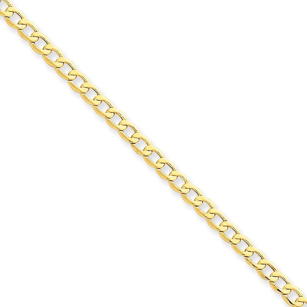 14k Yellow Gold 3.35m Semi Solid Curb Link Chain