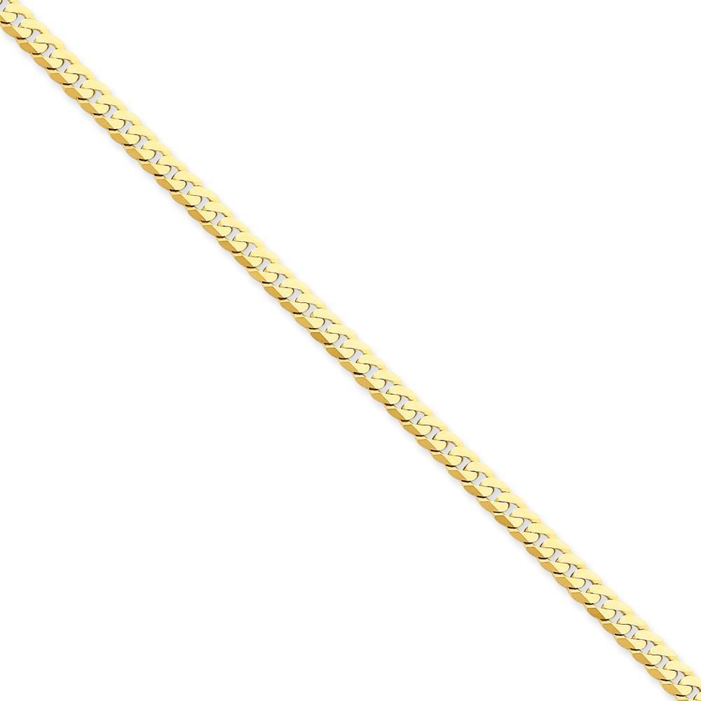 14k Yellow Gold 3.90mm Flat Beveled Curb Chain