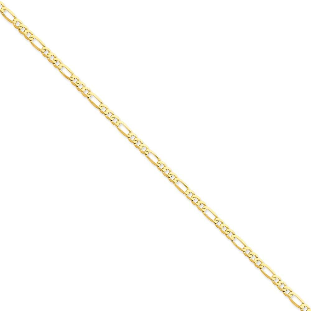 14k Yellow Gold 4.00-mm Flat Solid Figaro Chain
