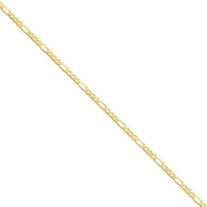 14k Yellow Gold 4.00-mm Flat Solid Figaro Chain