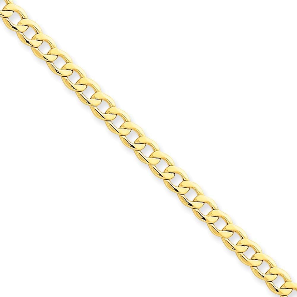 14k Yellow Gold 4.30m Semi Solid Curb Link Chain