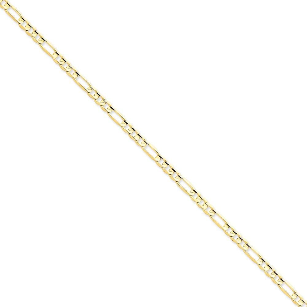 14k Yellow Gold 4.50m Concave Open Figaro Chain