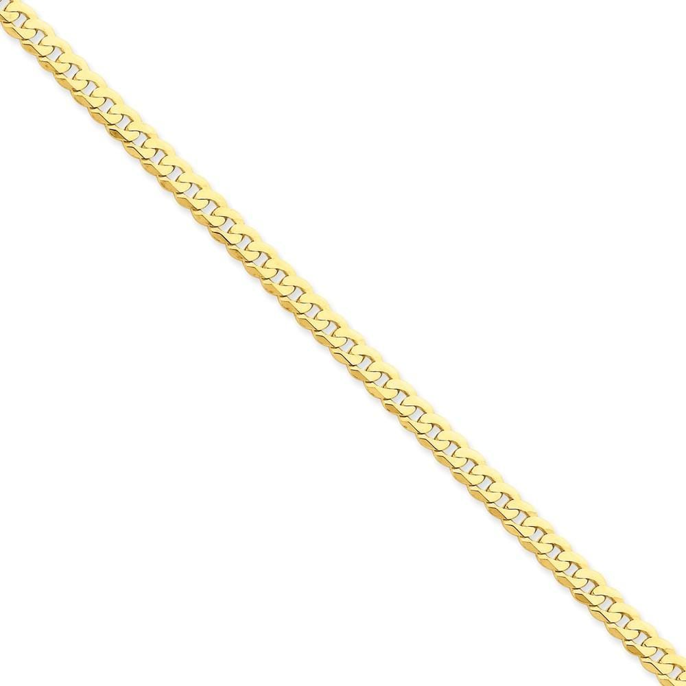 14k Yellow Gold 4.60mm Flat Beveled Curb Chain