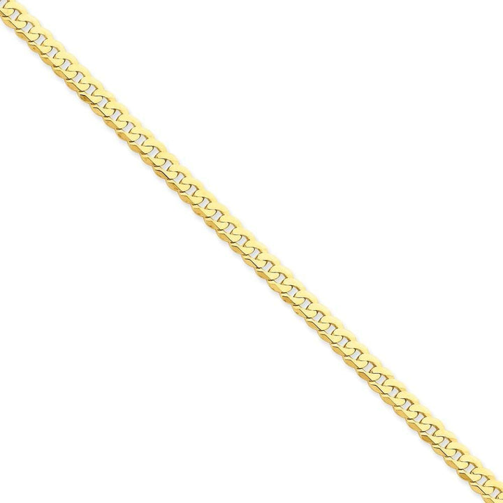 14k Yellow Gold 4.60mm Flat Beveled Curb Chain