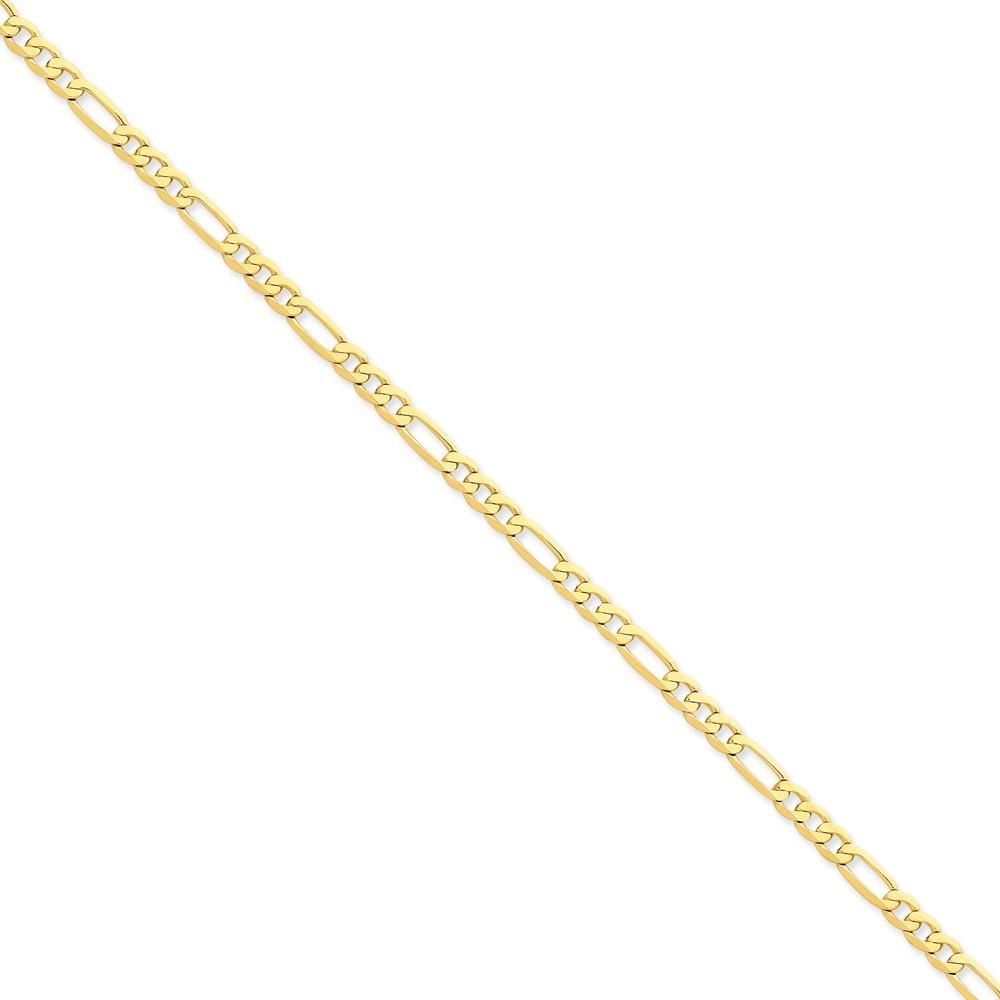14k Yellow Gold 4.75-mm Flat Solid Figaro Chain