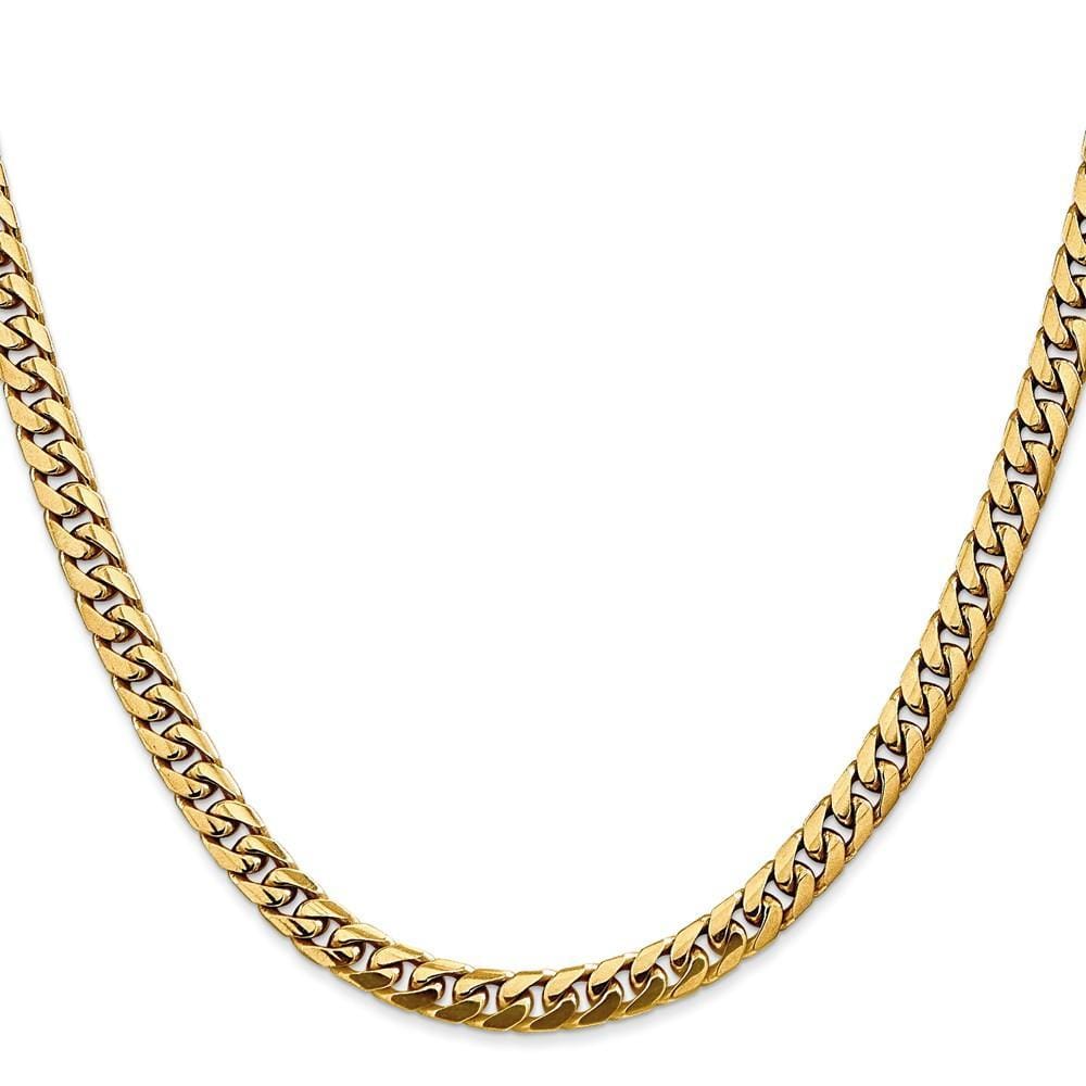 14k Yellow Gold 5.00-mm Domed Curb Link Chain