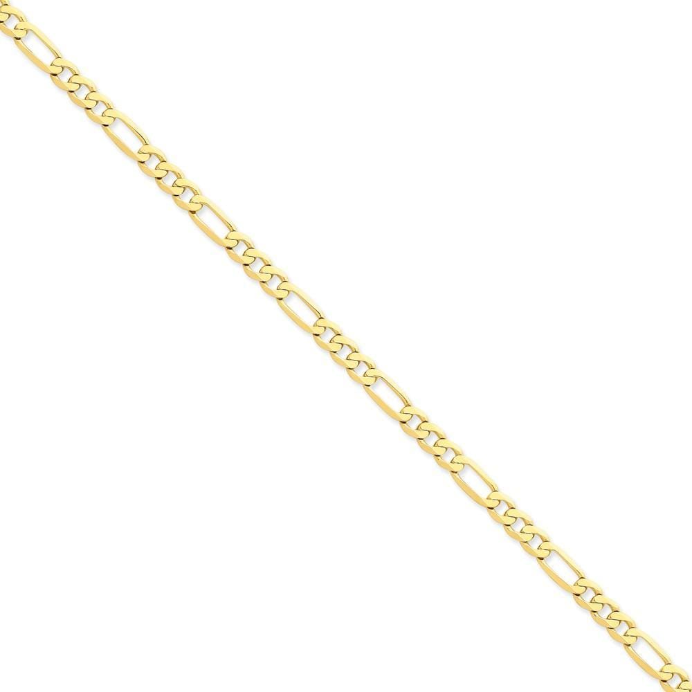 14k Yellow Gold 5.25-mm Flat Solid Figaro Chain