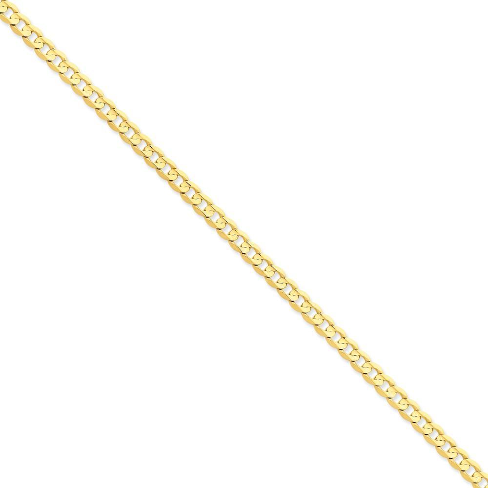 14k Yellow Gold 5.25mm Open Concave Curb Chain