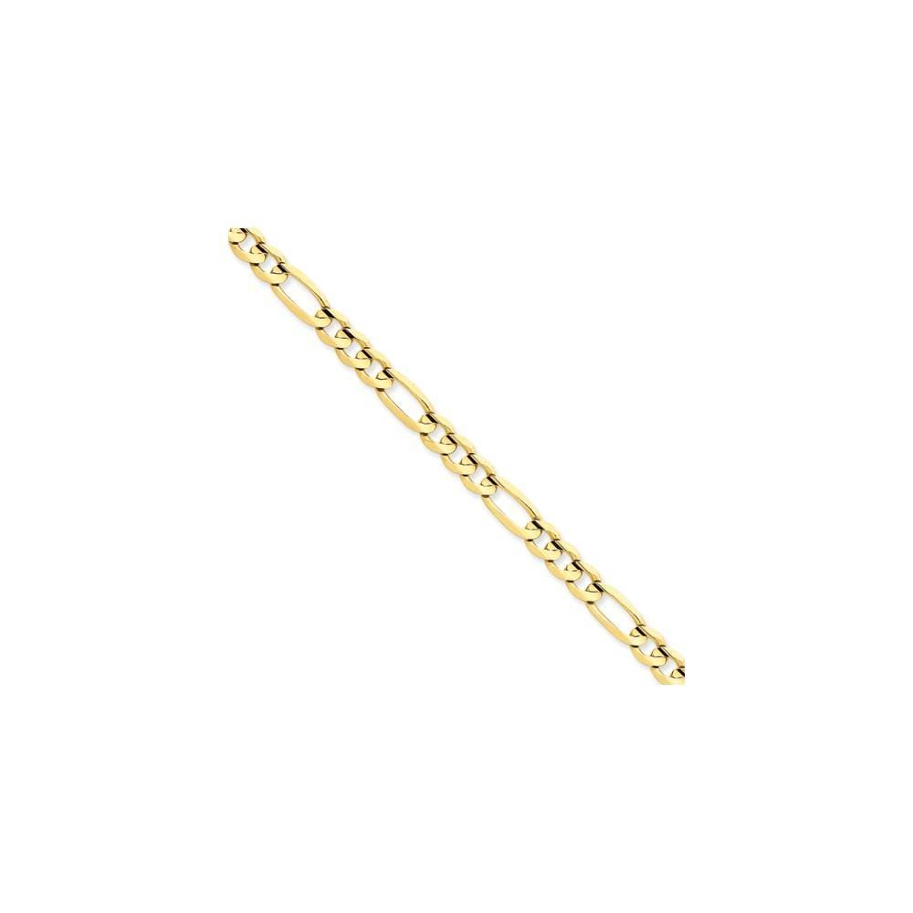 14k Yellow Gold 6.00m Concave Open Figaro Chain