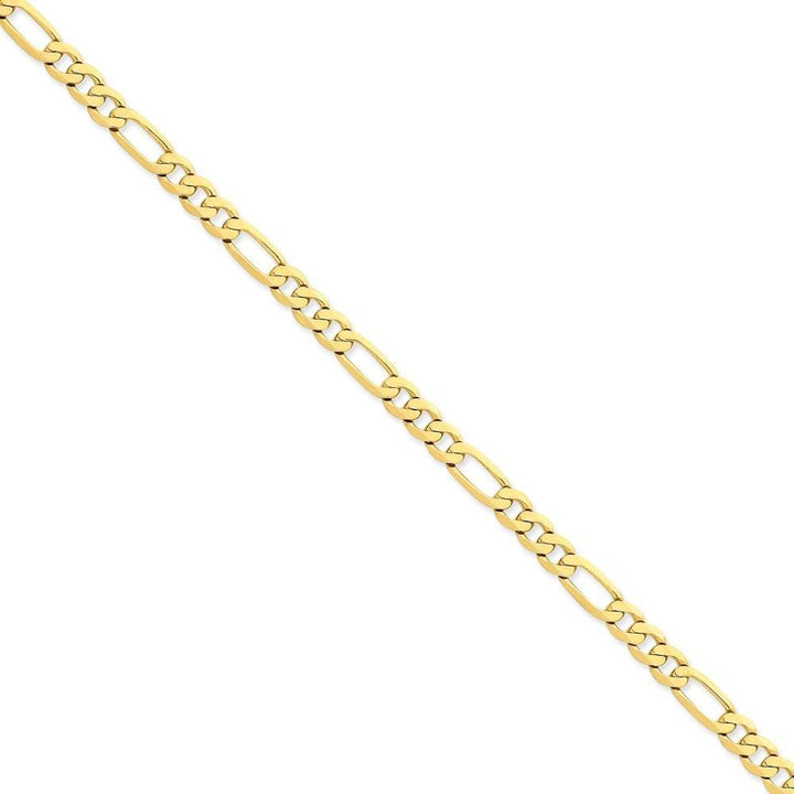 14k Yellow Gold 6.25-mm Flat Solid Figaro Chain