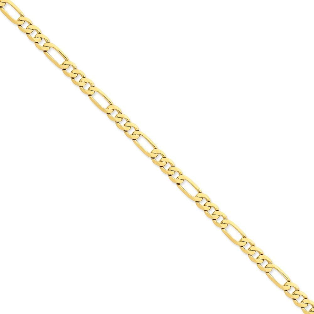 14k Yellow Gold 6.25-mm Flat Solid Figaro Chain